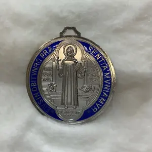 Medallón Grande de San Benito de acero inoxidable hermoso para la entrada de tu casa