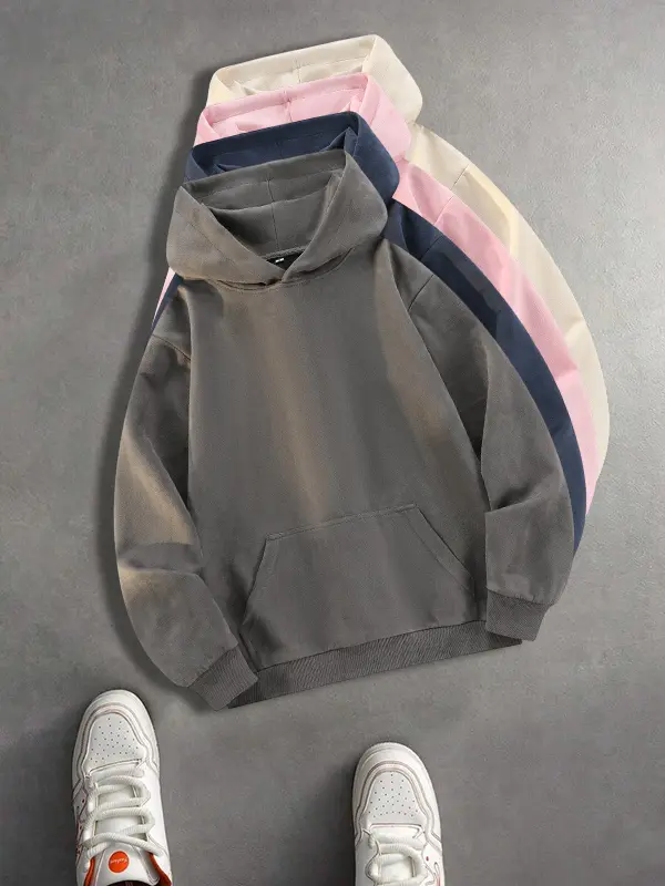 Men’s Hooded Pullover Sweatshirt Multi-Pack for Autumn/Winter – Loose Fit, Casual & Versatile, Comfortable Basic Long-Sleeve Sweatshirt fall clothes
