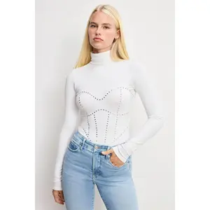 DOLLY CRYSTAL CORSET BODYSUIT | WHITE001