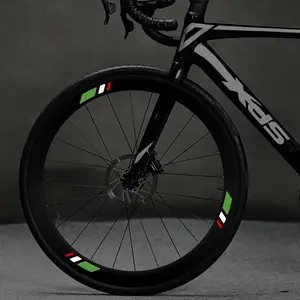 16PCS bicycle mountain bike wheel hub three-color cool sticker, personalized decorative strip, luminous light, wheel hub latte