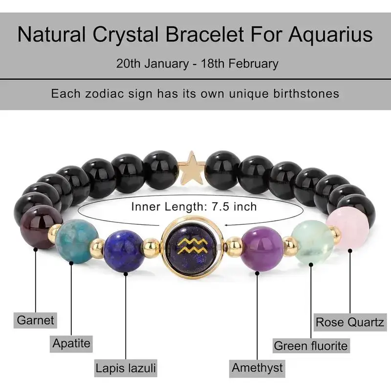 12 Constellations Healing Crystal Stone Beads Zodiac Bracelet Birthday Constellation Gifts for Women Men Horoscope Spiritual Jewelry Bracelet Gifts 12 Constellations Healing Crystal Stone Beads Zodiac Bracelet Birthday Constellation Gifts for Women Men Horoscope Spiritual Jewelry Bracelet Gifts