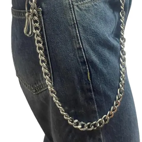 Men's Heavy Classic Alloy Metal Waist Chain - Funky Cute Punk Hip-Hop Fashion Body Jewellery, 47cm Shines From All Directions Jeans Accessory, Easy-To-Put-On/Off Belt Accessory