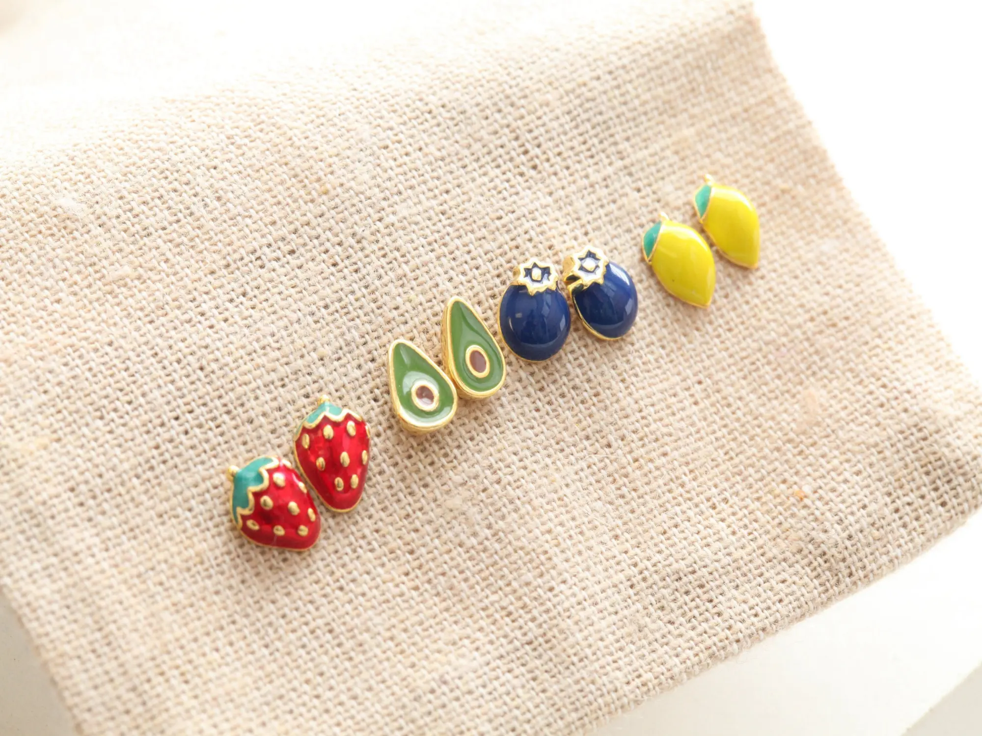 Mommy & Me Fruit Earrings • Safe for Toddlers • Silver Conch Stud • Strawberry Piercings • Avocado Earrings • Lemon Fruit Pushback Studs