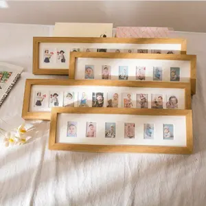 1pc Porous Picture Frame Wooden, One-inch Photo Picture Frame, Growth Record Photo Frame, Commemorative Growth Record Picture Frame, Home Decor Supplies