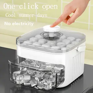 Multifunctional Ice Cube Tray Mold, Ice Cubes Maker, Press-Button Design, Ideal for Beer Drinks Cooling, Summer Kitchen Appliance Accessory