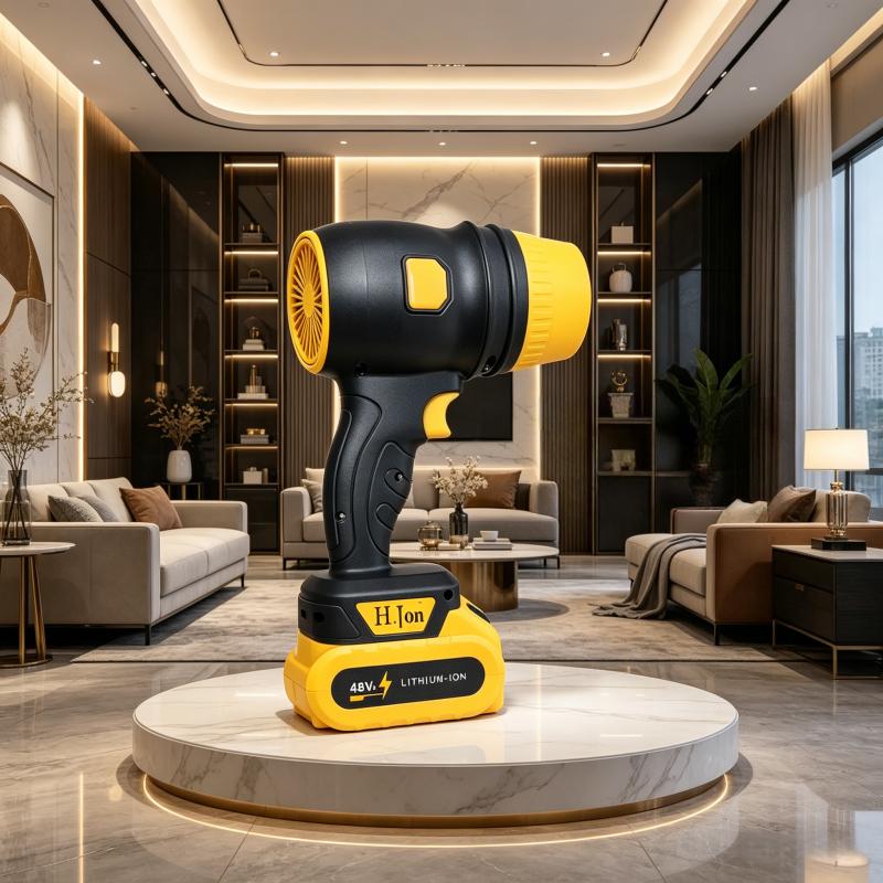 Cordless leaf blower, brushless dust collector, 3400 rpm, handheld electric dust collector for household cleaning, automobiles, and outdoor use. 21V mini dry blower fan, American standard two plug