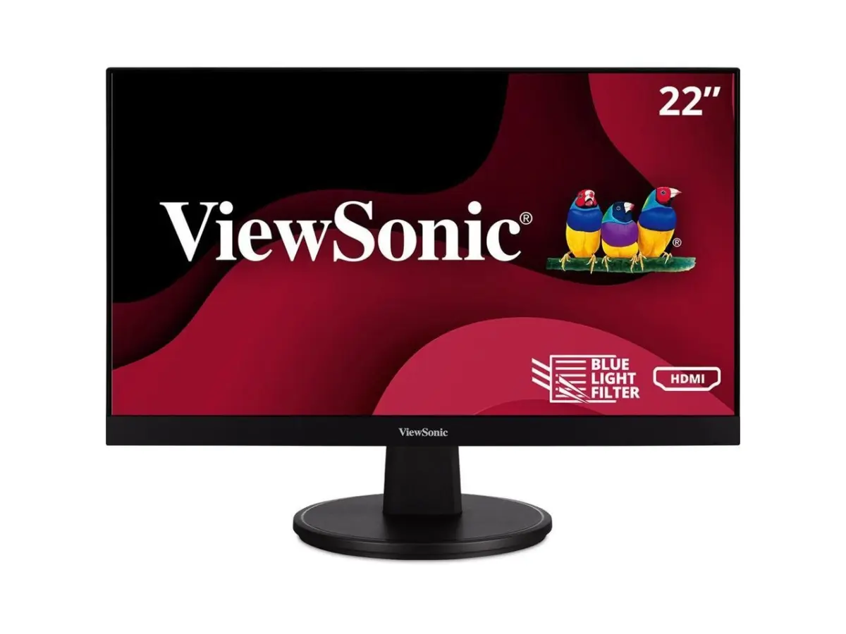 ViewSonic VA2247-MH 22-in FHD PC Monitor, 1920x1080 Full HD MVA Panel, Ultra-Thin Bezel, Anti-Glare HD Display Screen, Flicker-Free Gaming Display, Smooth Sync, Eco Mode, VESA Adaptive Sync, Blue Light Filter, Computer Monitors, Fhd Monitor