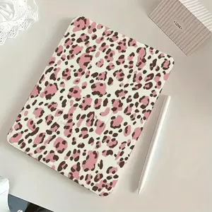 Leopard Pattern Acrylic Flip Stand Pen Slot Anti-Fall for iPad Case, Foldable Non-Slip Adjustable Kickstand Flexible Mixed Protective Cover, for iPad 10th Generation Case, for iPad Case 9th Generation, Air4th/Air5th 10. 9-inch 7/8/9th 10. 2-inch 5th/6th/A