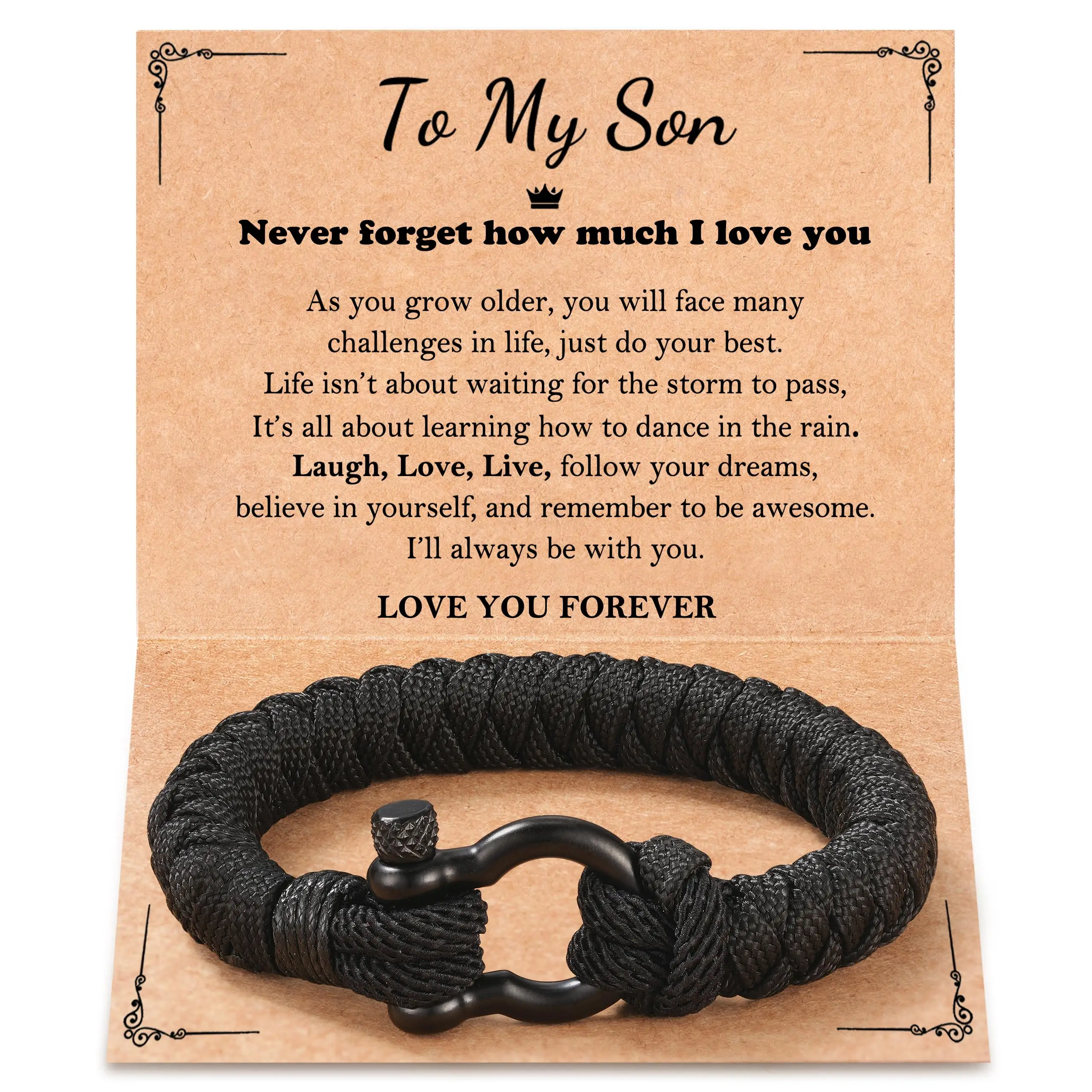 To My Boy Bracelet, Christmas Stocking Stuffers for Teens Son Gift Ideas Birthday Gifts
