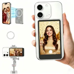 A2 Wireless Magnetic Selfie Projector, HD Rear Camera Display, Live Streaming Split Screen, Ideal for Vloggers, Influencers, Travelers