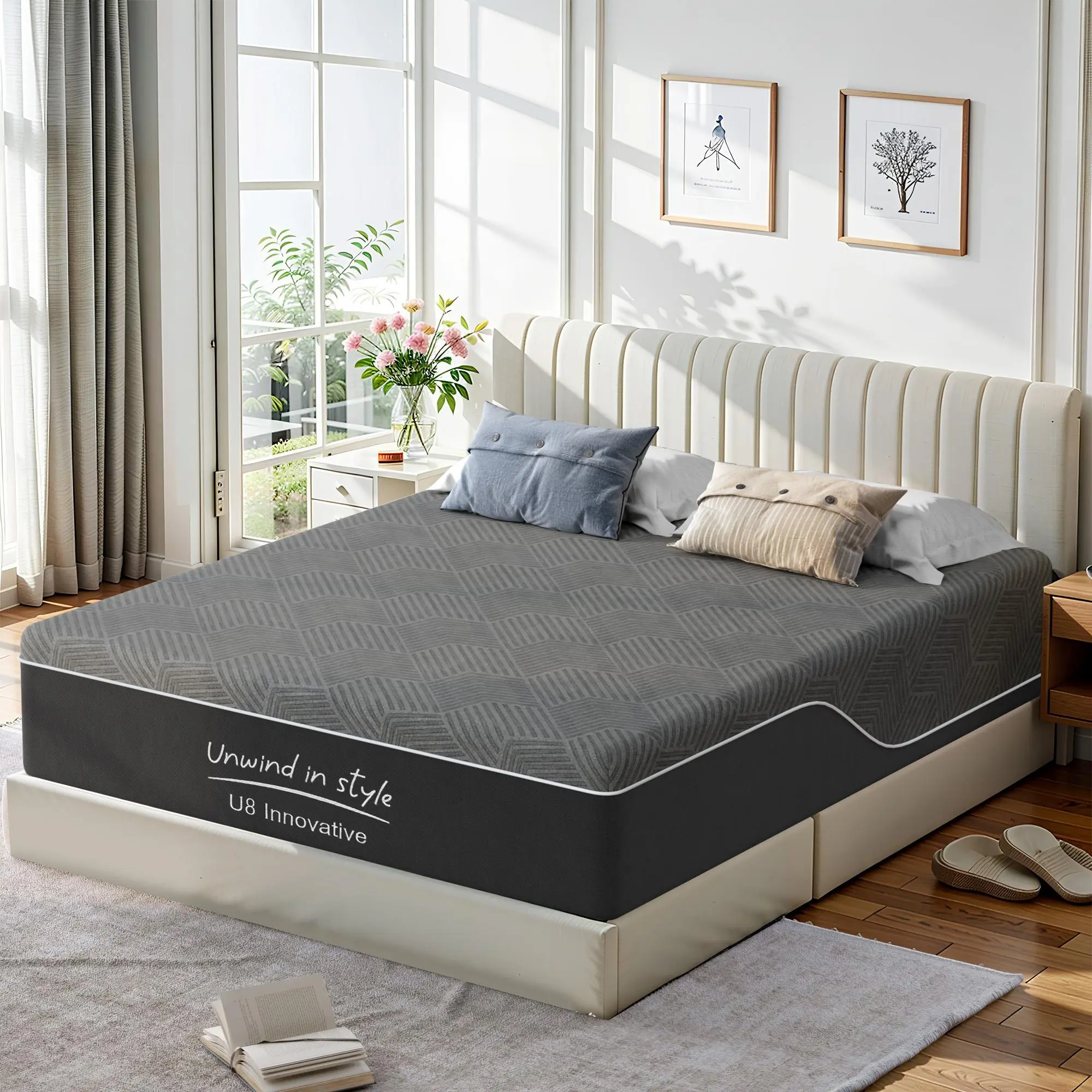 Soges Memory Foam Mattress, 10/12/14 Inch Gel Infused Bed Mattress with CertiPUR-US Certified Foam, Pain Relief & Spine Support, Breathable Knit Cover, Twin/Full/Queen/King Size, Unwind in Style, U8A