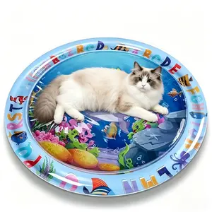 [Already have 10K favorites]Pet Cooling Bed – Thickened Scratch-Resistant Design with Floating Fish Toy. Perfect for Summer Indoor & Outdoor Play, Rest & Cooling. Relieves Pet Boredom. Ideal as a Water Play Pad, Pet Toy Mat,SummerVibes，petlovers