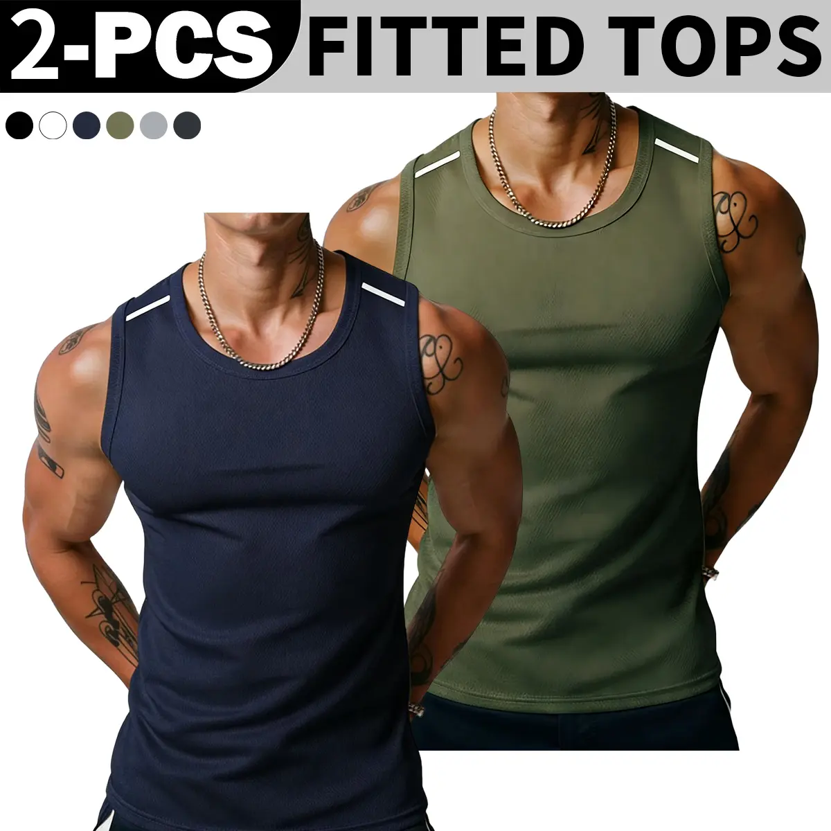 Men's Quick Dry Solid Crew Neck Sleeveless Sports Vest - Lightweight, Breathable, Moisture-Wicking Activewear for Running, Gym, Run to Brunch (1 Tank Option)