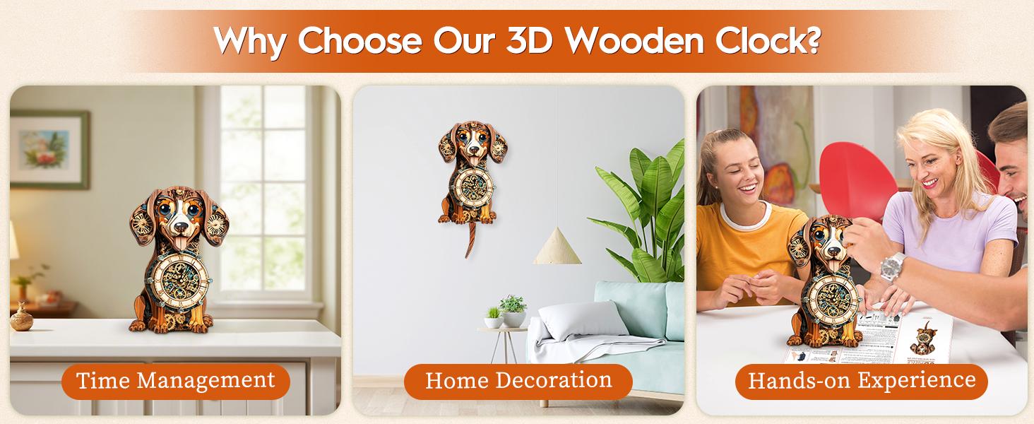 3D Puzzle Mechanical Wooden Clock Kit for Adults – Dragon, Blue Dragon, Dog, Butterfly, Owl & Turtle Designs | DIY Pendulum Clock with Roman Numerals | Creative Desk & Home Decor | Unique Gift for Puzzle Lovers,back to school 3D Puzzle Mechanical Wooden Clock Kit for Adults – Dragon, Blue Dragon, Dog, Butterfly, Owl & Turtle Designs | DIY Pendulum Clock with Roman Numerals | Creative Desk & Home Decor | Unique Gift for Puzzle Lovers,back to school