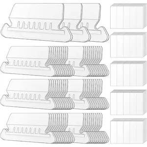 Hanging File Folder Tabs, 100 Sets, 2" Plastic Tabs and Inserts for Hanging File Folders