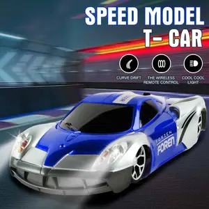 Wall Climbing Car, 360° Rotation Electric RC Toy with LED Lights, High Speed Remote Control Vehicle Gift for Kids Boys Girls