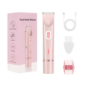 Women's Bikini Trimmer, Bikini Shaver, Waterproof Electric Razor with Stainless Steel Blades, Rechargeable Battery, Facial & Body Hair Remover, USB Rechargeable Trimmer