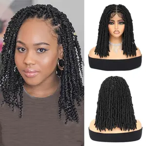 European and American Cross-Border Synthetic Fiber Crochet Wig Two-Strand Small Spring Lace Headband Small Wave Wig Handmade