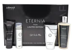 ARMAF ETERNIA LIMITED EDITION GIFT SET FOR MEN | EAU DE PARFUM 2.7FL.OZ | PERFUME BODY SPRAY 1.7FL.OZ | SHOWER FGEL 3.4FL.OZ |SHAMPOO 8.45FL.OZ