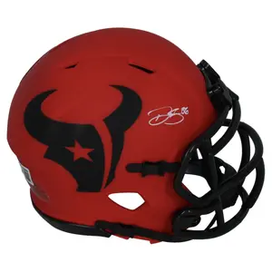 Dalton Schultz Autographed (White) Houston Texans Rave Mini Speed Helmet Beckett