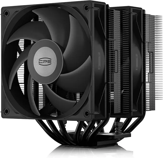 Pccooler RT620 BK CPS RT Series CPU Air Cooler - Dual Tower Fan 6 Heat Pipe Cooling System with Three Modes, Black
