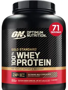 Optimum Nutrition Gold Standard 100% Whey Protein , Extreme Milk Chocolate, 5 Pound