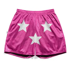 CM Punk Savage Tribute Entrance Mesh Shorts Pink All-Over Print Active Sport