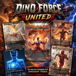 Dino Force United MTG Commander Deck | 100 Card EDH Proxy Set + Tokens | Custom Fantasy Art