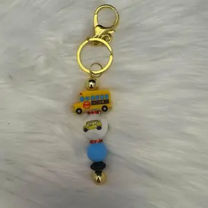 School Bus with bus bead keychain
