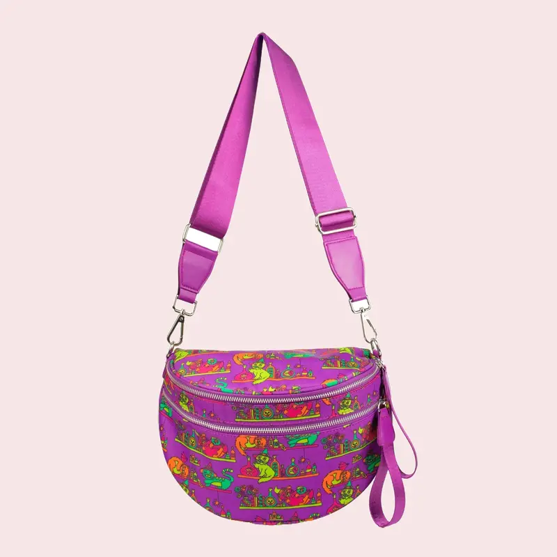 Nylon Crescent Crossbody Bag