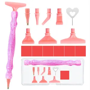 ZYNYXY 16PCS Ergonomic Diamond Art Pens Kits, Resin Diamond Painting Pen with Multifunctional Plastic Screw Thread Tips for 5D Diamond Painting (Starry Pink A)
