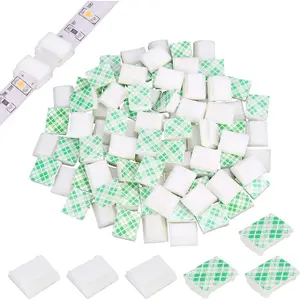 120 count Light Strip Mounting Clips White Self Adhesive Led Light Fasteners Mounting Holder  Clamp Organizer for 8mm Light Strip (8mm)