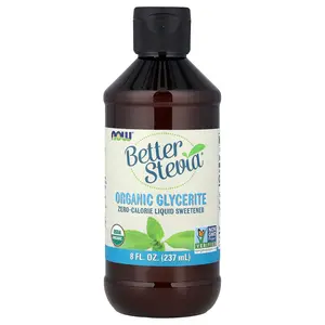 NOW Foods Better Stevia®,  Zero-Calorie Liquid Sweetener, Organic Glycerite, 8 fl oz (237 ml)