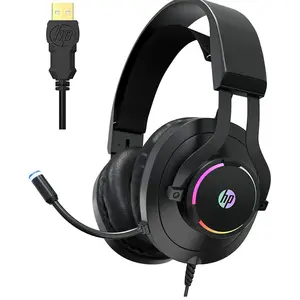 HP USB Gaming Headset with Microphone 7.1 Virtual Surround Sound and Breathable RGB LED Lighting