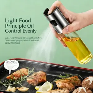 200ml Pressure Spray Oil Bottle for BBQ, Leakproof Glass Dispenser for Home & Commercial Kitchen Use