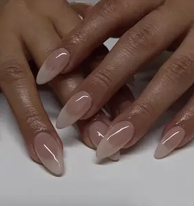 Creamy French Press On Nails: Custom Gel Faux Acrylic Nails