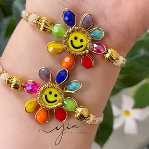 Rainbow Spring Flower Pretty Bracelet Beaded Bracelet