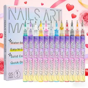 New 12 Color 3D Nail Art Pen Set, Nail Manicure Kit, Graffiti & Polishing Function, Smooth Control, Versatile for All Occasions, Easy DIY Manicure for Beginners