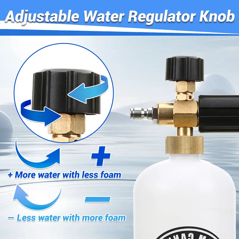 Tool Daily Short Handheld with  Cannon FOR PRESSURE WASHER,  1/4 Inch Quick Connector, Water Spray Tool with 5 Nozzle Tips, 1 Liter snow foam lance, FathersDayGift 5