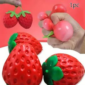 Extra Large Realistic Strawberry Squeeze Toy, Stress Relief Ball, Creative Anxiety Relief Gadget, Asmr, Satisfying, Anxiety Toy