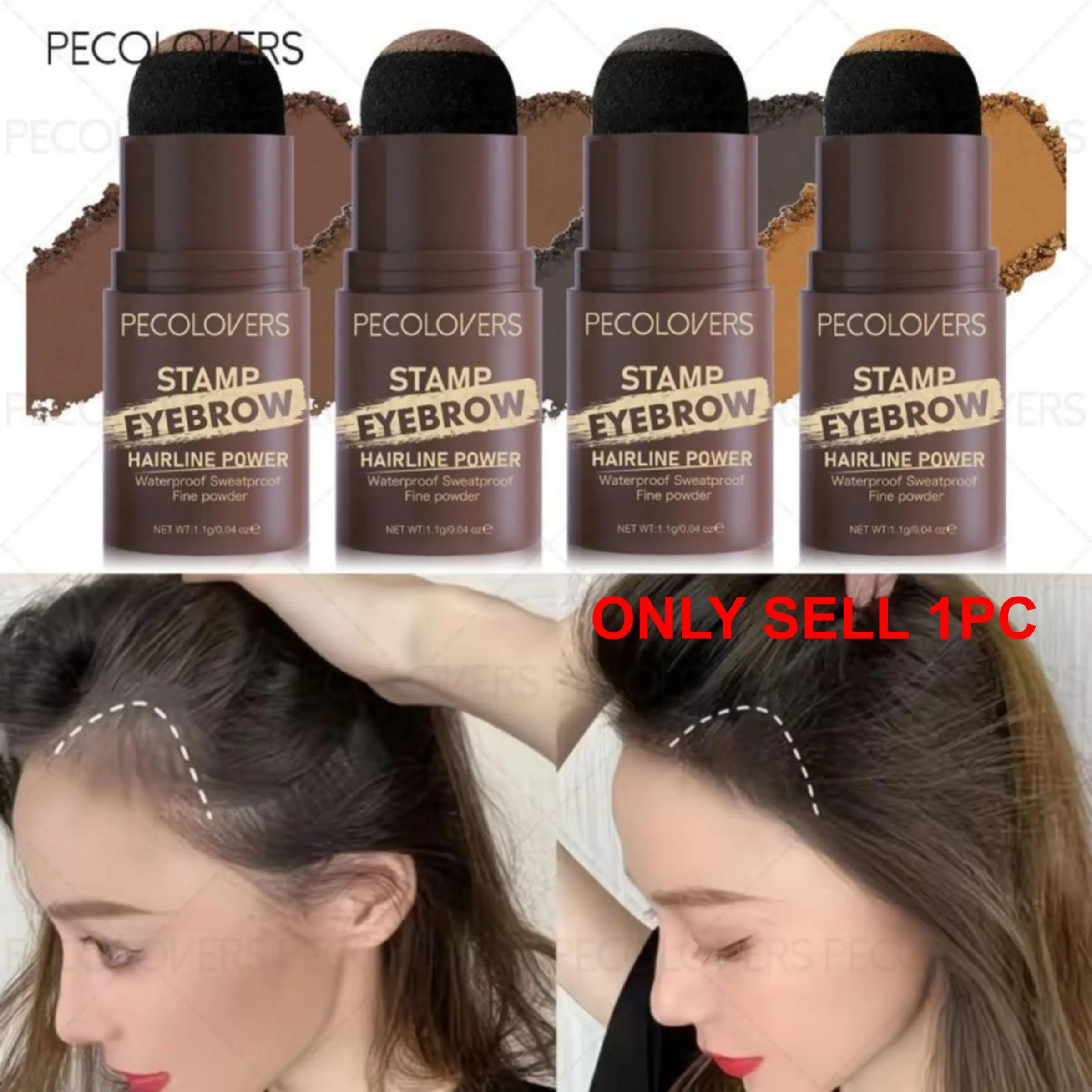 Natural Brow Marks and Brow Powder, 3-in-1 Face Contouring, Eyebrow, Hairline Contouring Powder, 3D Brow Look, Everyday Makeup, Brow Makeup