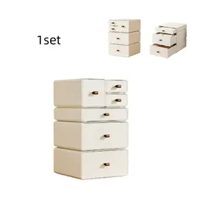 DIY Combination Drawer Storage Box, Desktop Free Assembly Organizer, Cosmetic Office Dorm Small Items Storage, Elegant Style