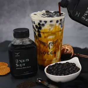LOCCA Premium Brown Sugar Syrup - Authentic Taiwanese Fresh Brown Sugar for Bubble Tea & Coffee Drinks - Tropical Flavor