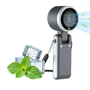 2026 Portable Handheld Turbo Fan, 5 Speeds, Up to 6H Working, 3-in-1 USB Rechargeable Personal Fan, Turbo Tech Cooling for Outdoor Travel Office