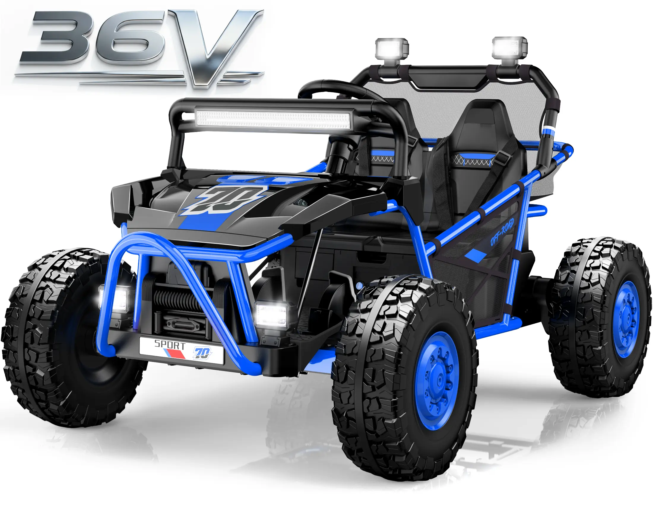 36V Powerful Kids Ride-On UTV for Big Kids 6+ | 2-Seater 400W Off-Road Car, 5–8 MPH, Real Driving, EVA Tires & Metal Frame
