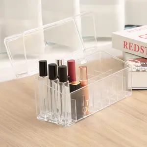 Rollerball Perfume Organizer Beauty Scent Holder with 24 Grids Organization Container Storage for mini perfume/mini spray collection display- Clear