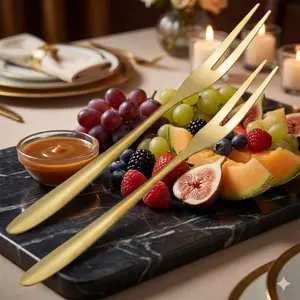 Portable Rust-Resistant Dessert Fork Set, Multi-Use Cake Salad Fruit Utensils with Non-Slip Handle. Perfect for Party Camping Picnic, Home & Outdoor Storage. Durable Travel Kitchen Tools, Essential Picnicware.