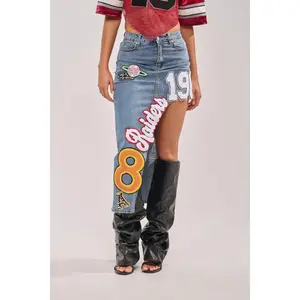 RAIDERS DENIM MAXI SKIRT