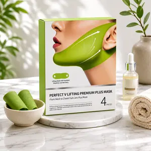 V Line Face Lift Mask | Cactus Collagen Double Chin Reducer for Jawline Contouring | Firming Ear Hook Hydrogel Masks & Skin Repairing