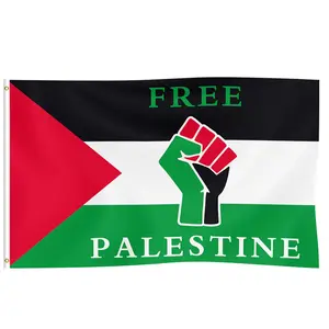 Palestine Flag - Vivid Color and Fade Proof - Canvas Header and Double Stitched - Freedom Day Flags Polyester with Brass Grommets 3 X 5 Feet